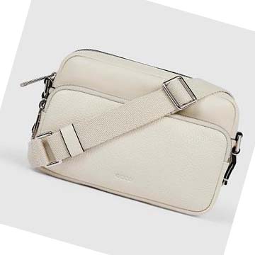 Men's Ecco Textureblock Camera Shoulder Bags White | Canada 789RVD